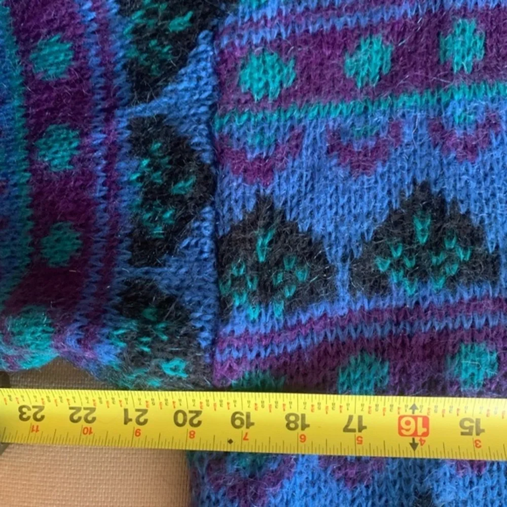 Unisex Med Mohair Acrylic Pullover Retro 90s Granny Sweater Geometric Gallagher‎